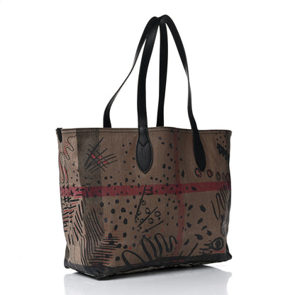 Burberry Coated Canvas Medium Reversible Doodle Tote Black 2 of 11