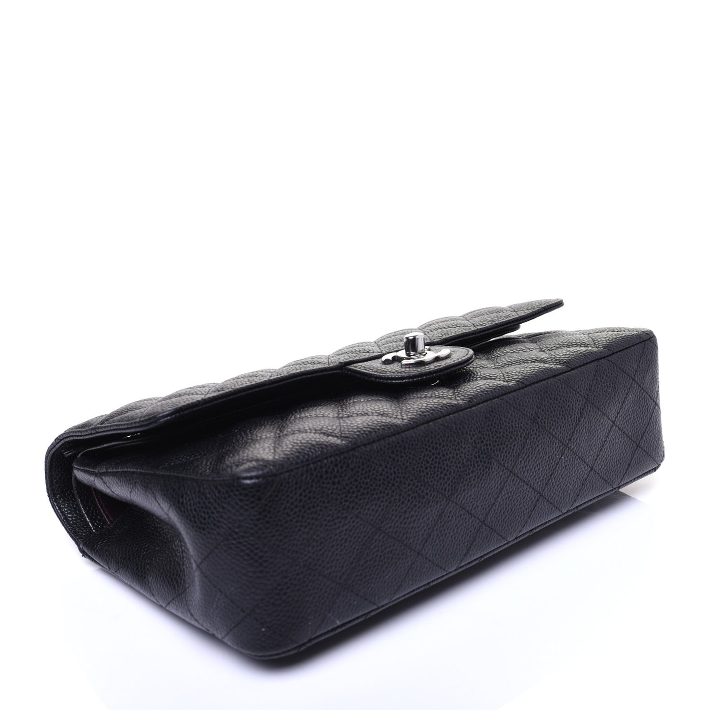 Caviar Quilted Medium Double Flap Black