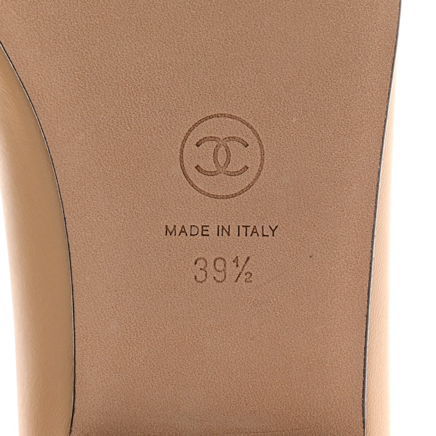 Chanel Lambskin Cap Toe Ballerina Flats 39.5 Beige Black 8 of 9