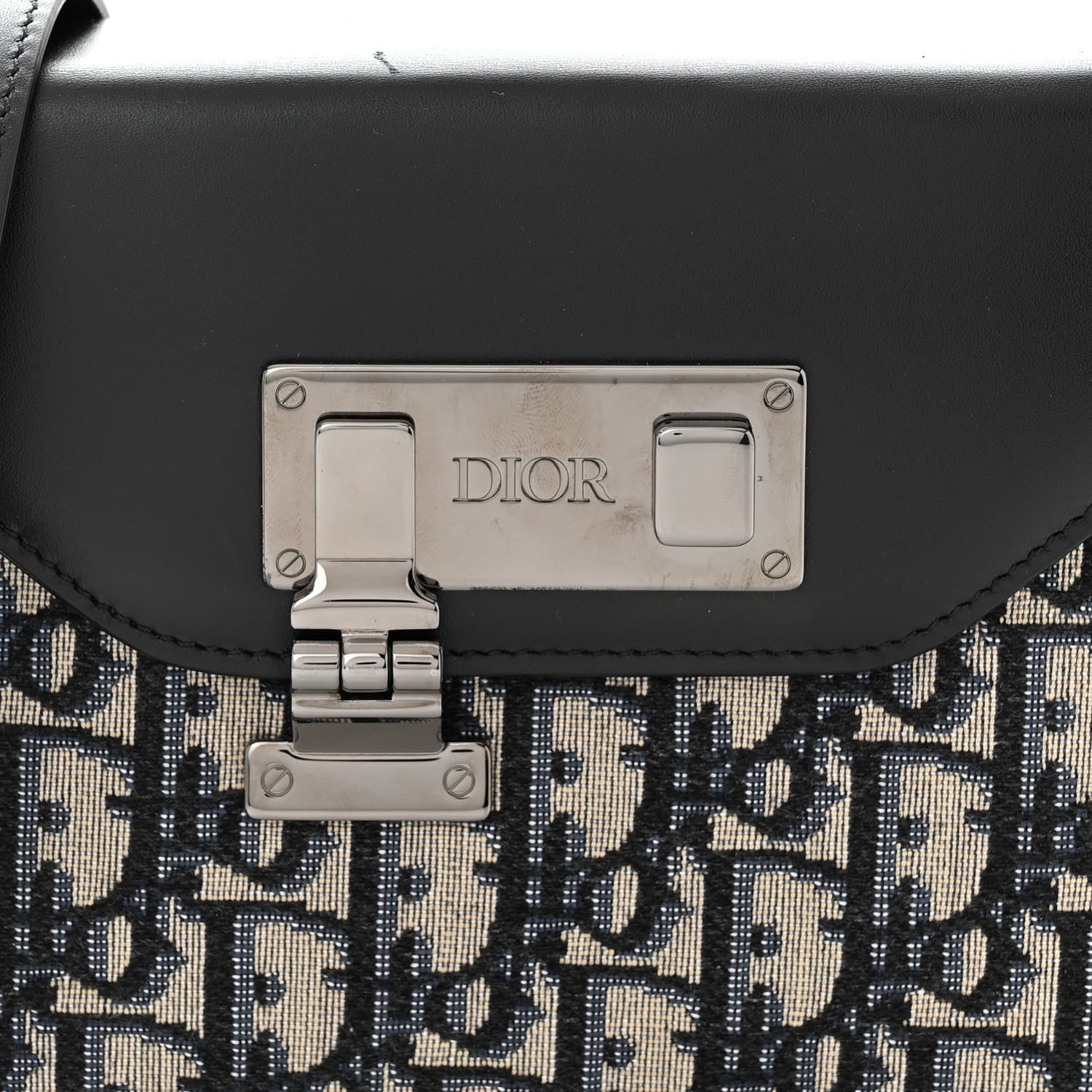 Christian Dior Oblique Smooth Calfskin Messenger Beige Black 8 of 12