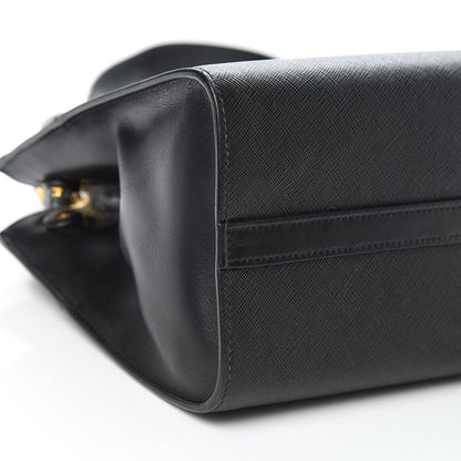 Prada Saffiano City Calfskin Small Esplanade Tote Black 7 of 8