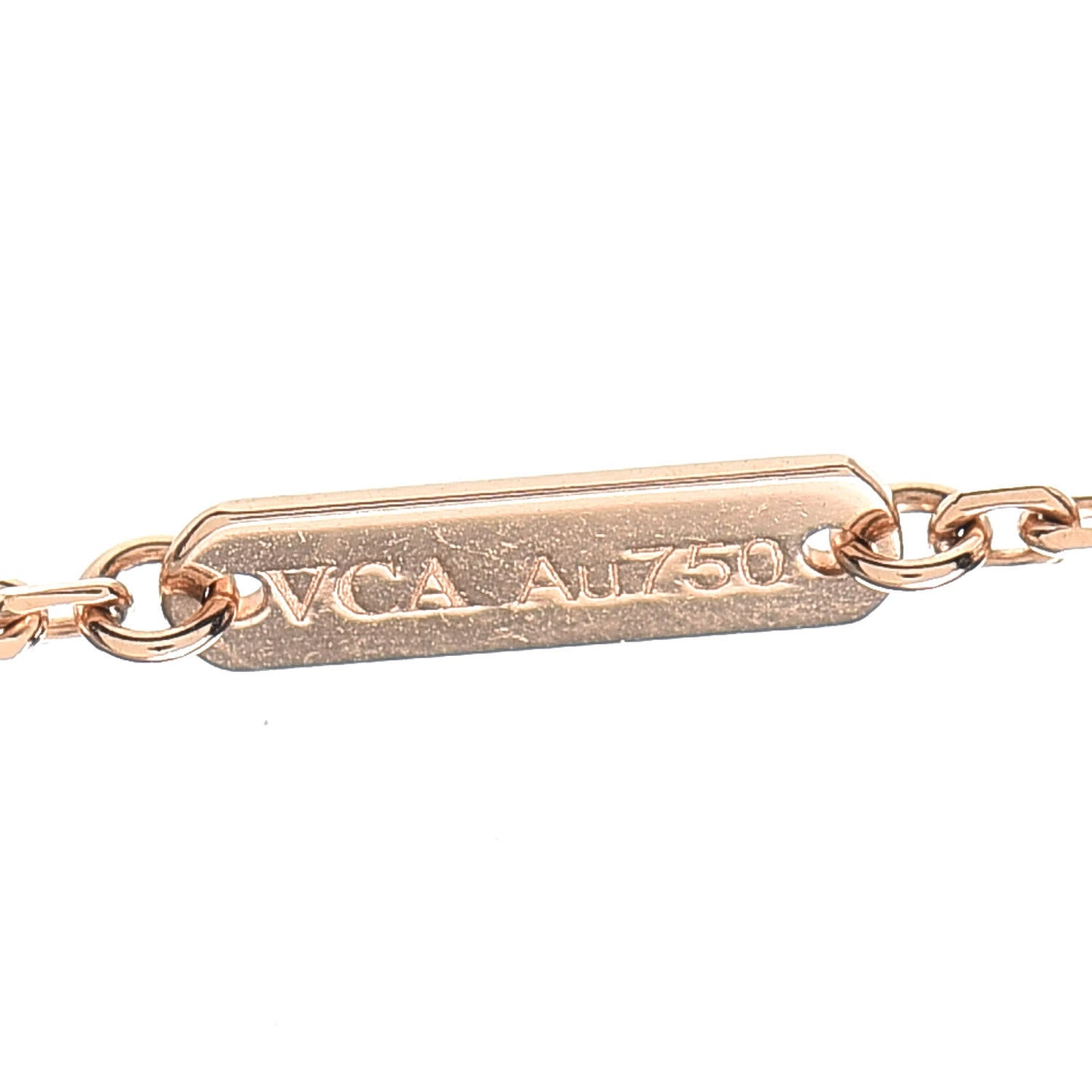 18K Rose Gold Diamond Vintage Alhambra Pendant Necklace