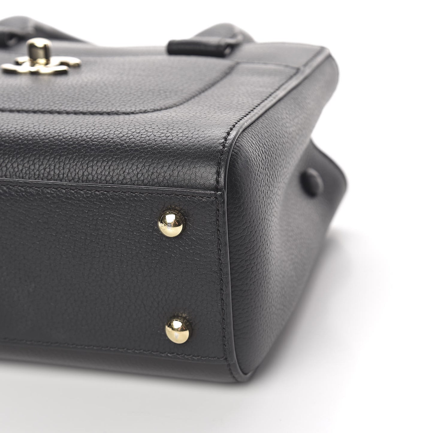 Grained Calfskin Mini Neo Executive Shopper Tote Black