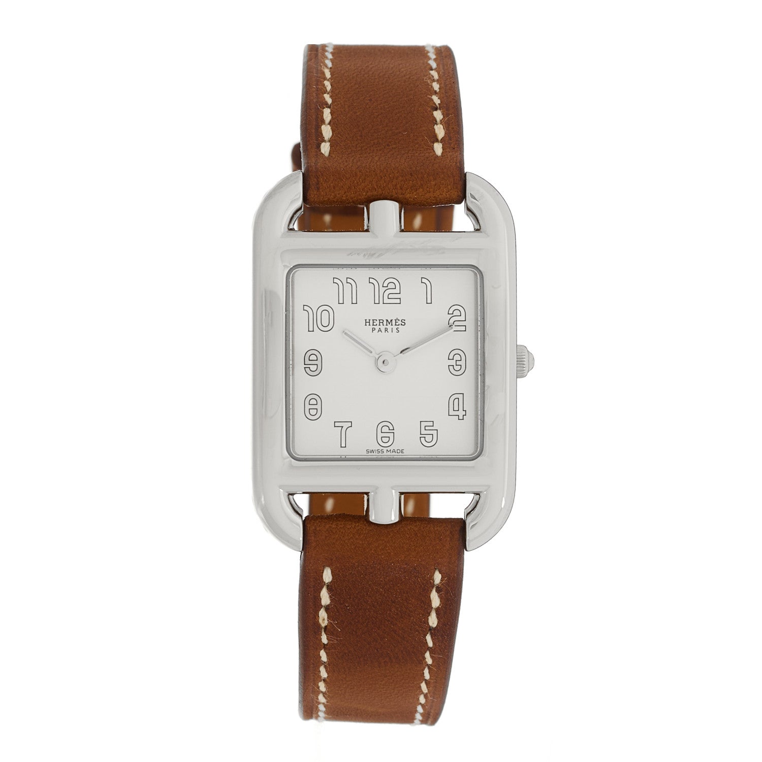 Hermes Stainless Steel Barenia 23mm Cape Cod Quartz Watch Fauve 1 of 5