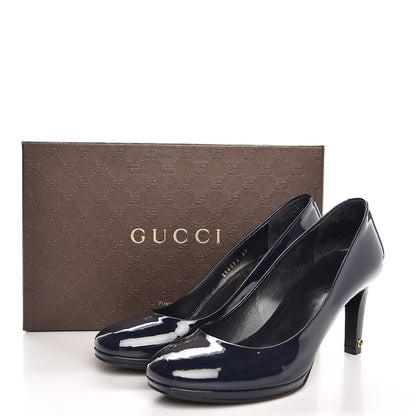 Gucci Patent Platform Pumps 38 Navy Blue 29 of 29