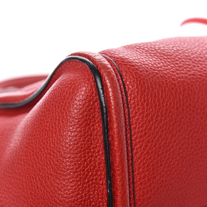 Alexander McQueen Pebbled Calfskin Small Skull Padlock Zip Around Tote Red 13 of 22
