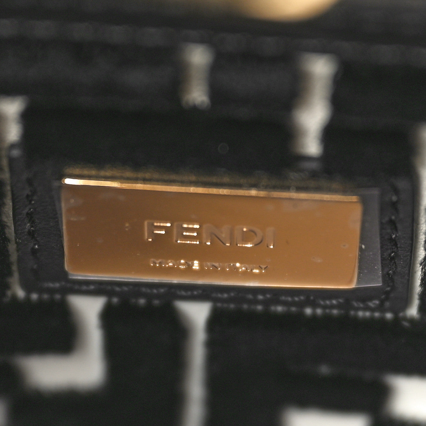 Fendi Vitello Century Velvet F is Fendi FF Medium Peekaboo Iconic Satchel Black White 7 of 12