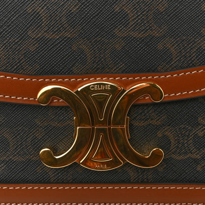Celine Calfskin Triomphe Canvas Teen Triomphe Bag Tan 12 of 13