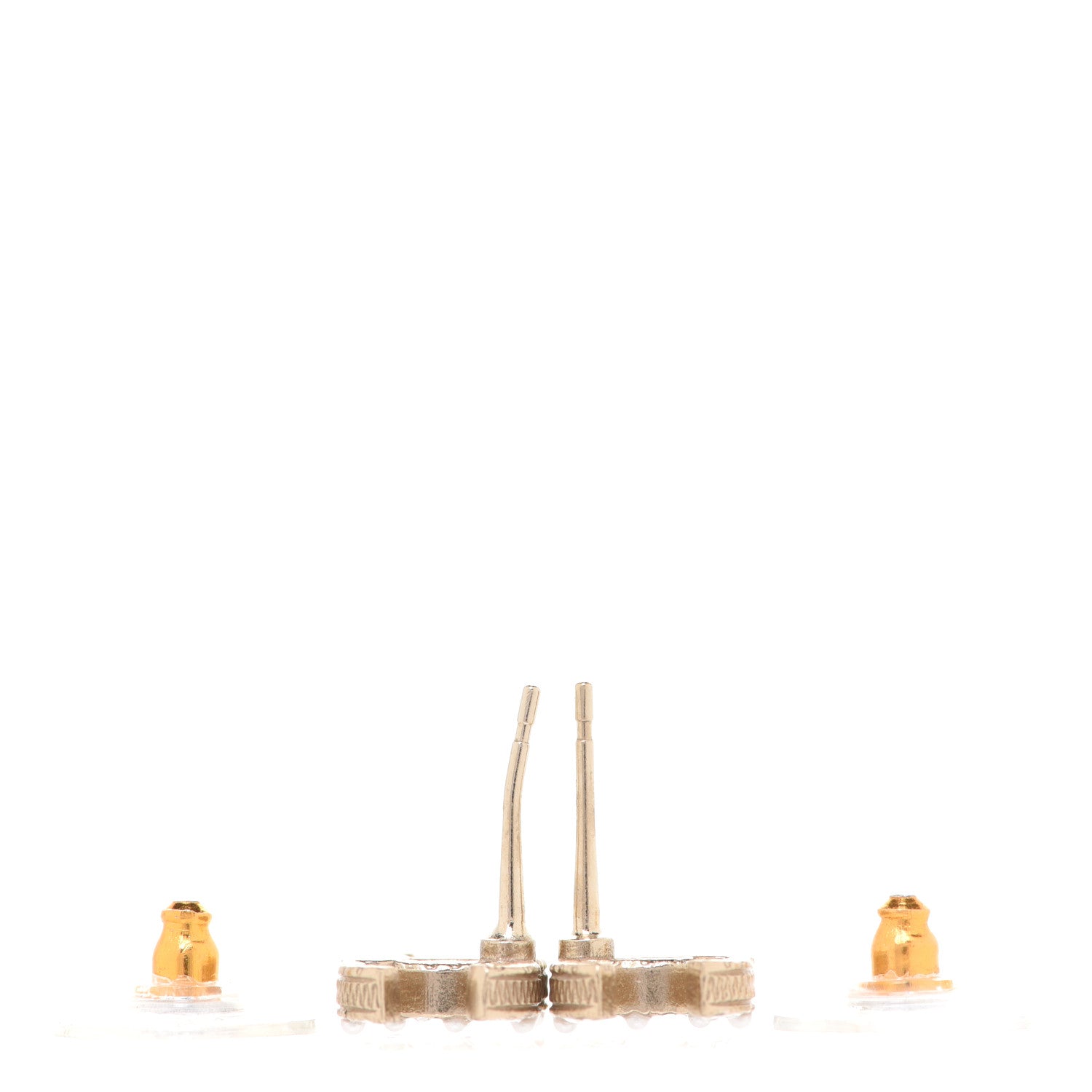 Chanel Pearl Crystal CC Earrings Light Gold 3 of 5