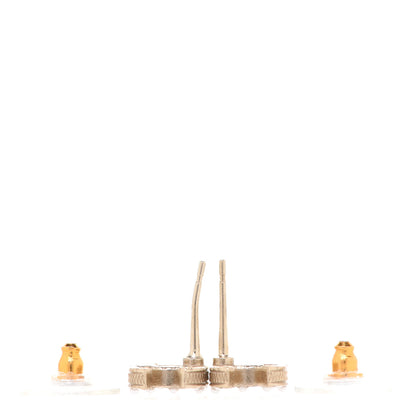 Chanel Pearl Crystal CC Earrings Light Gold 3 of 5