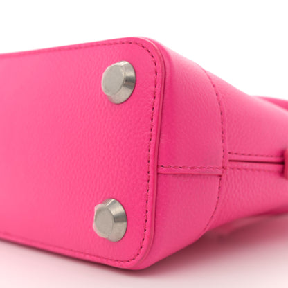 Balenciaga Signature Grained Calfskin Logo XXS Ville Top Handle Bag Fuchsia 10 of 10
