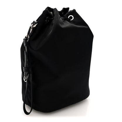 Prada Saffiano Tessuto Re-Nylon Vela Bucket Wristlet Black 3 of 8