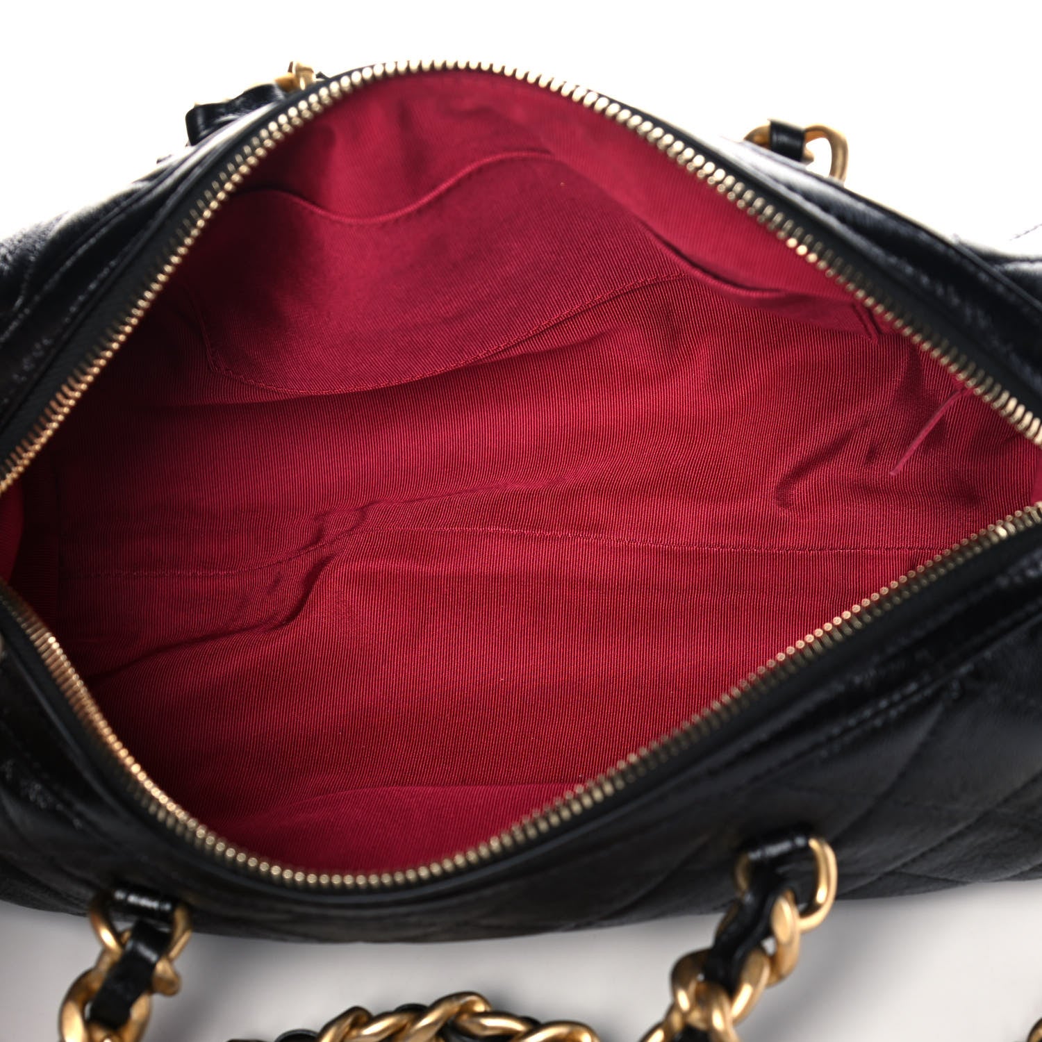 Chanel Shiny Lambskin Quilted Fashion Therapy Bowling Bag Black 5 of 12
