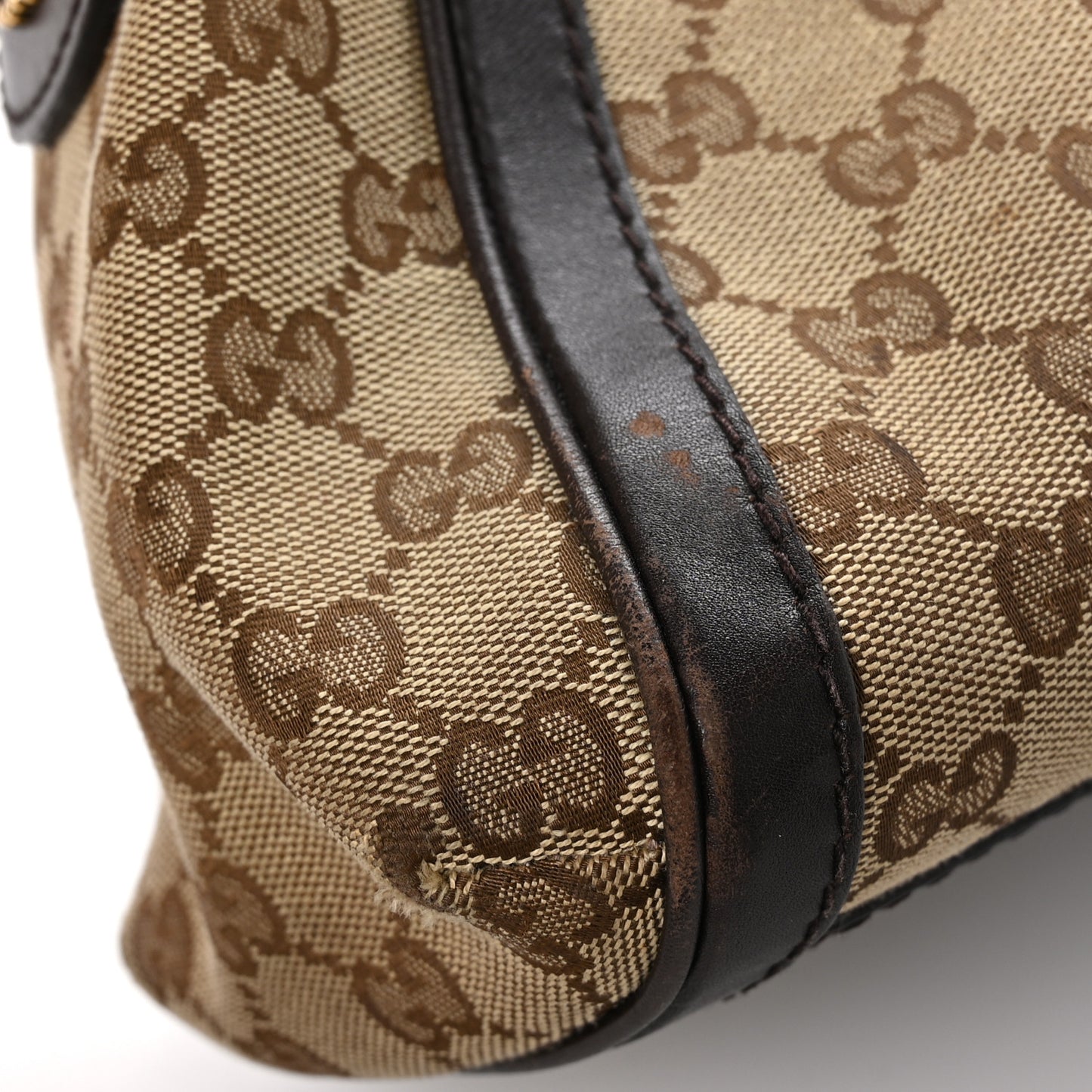 Monogram Small Scarlett Studded Interlocking G Hobo Dark Brown