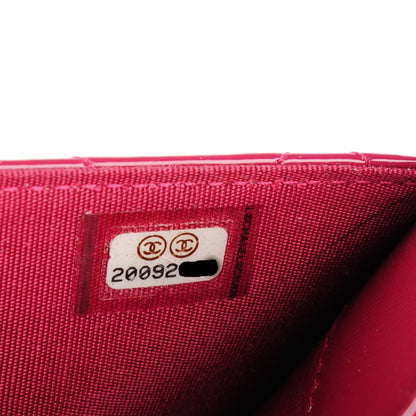 Chanel Patent Quilted Brilliant Wallet On Chain WOC Dark Pink 8 of 8