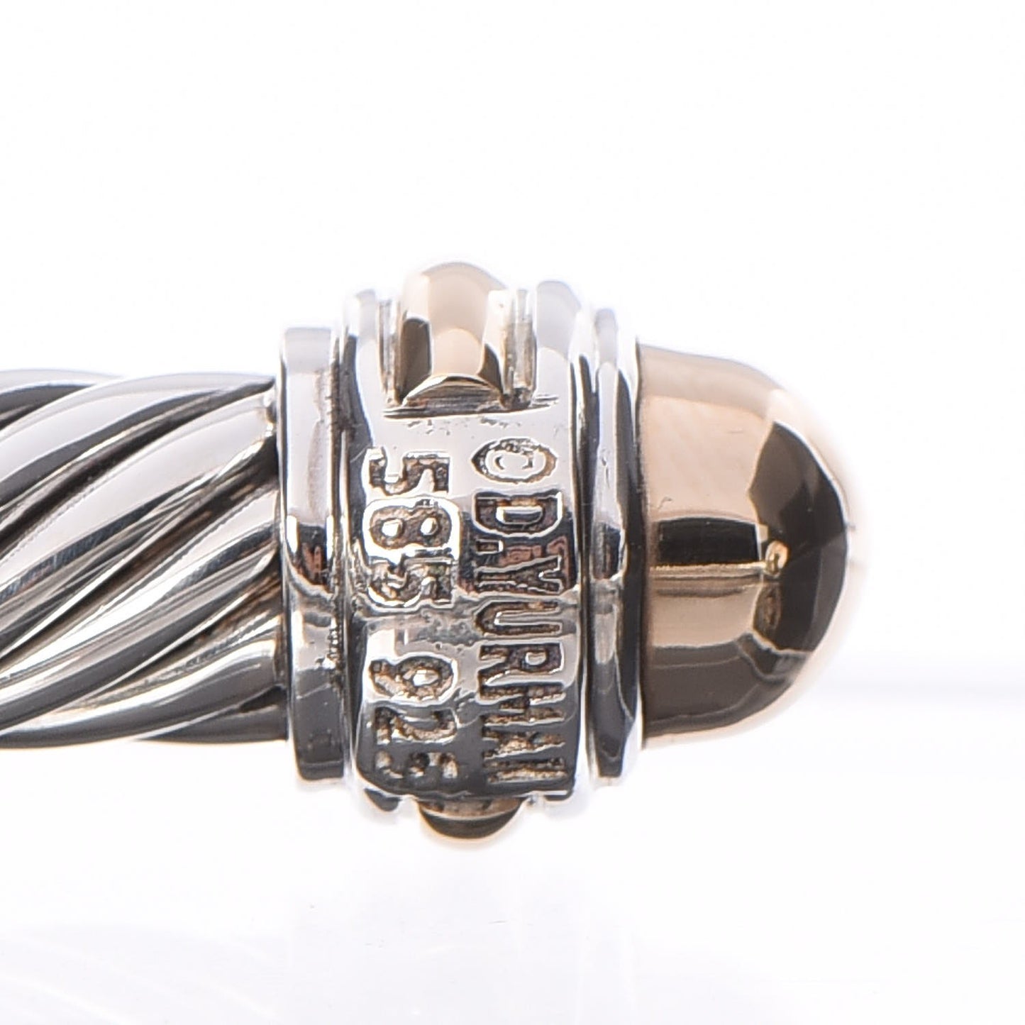 Sterling Silver 14K Yellow Gold 7mm Cable Classics Bracelet
