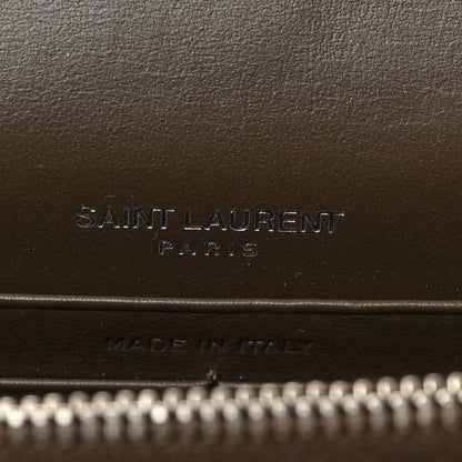 Saint Laurent Calfskin Crocodile Embossed Kate Monogram Tassel Chain Wallet Dark Brown 6 of 8