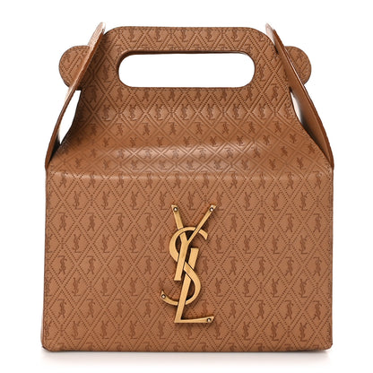 Saint Laurent Calfskin Monogram Take Away Box Dusty Vintage Brown Gold 1 of 9