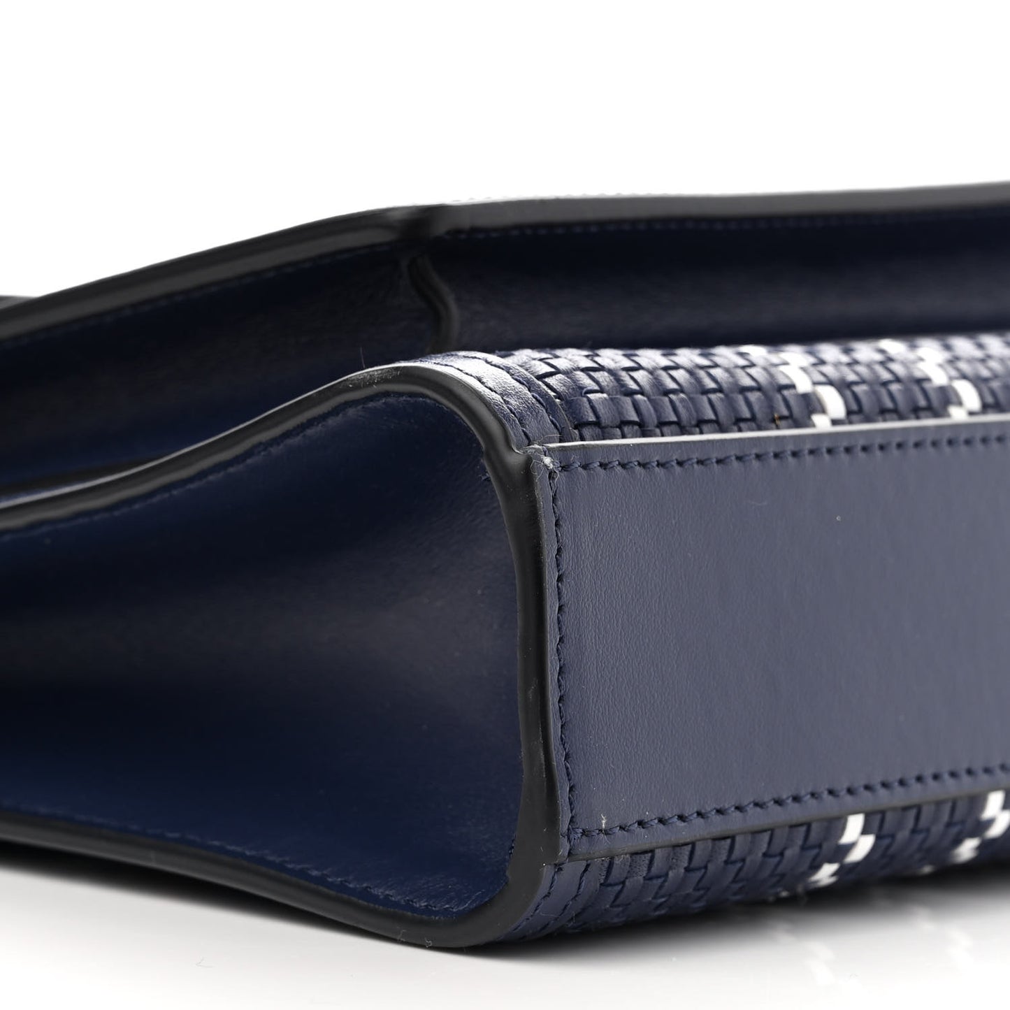 Calfskin Nylon Tartan Mini Pocket Bag Blue White Orange