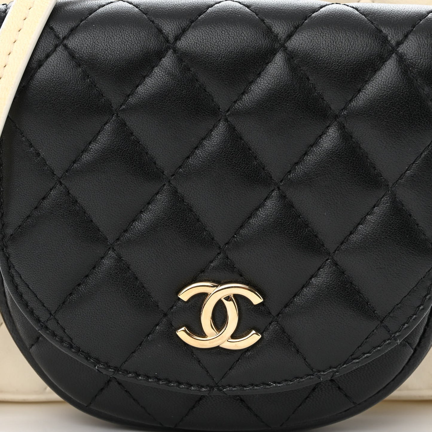 Lambskin Quilted Side Packs White Black
