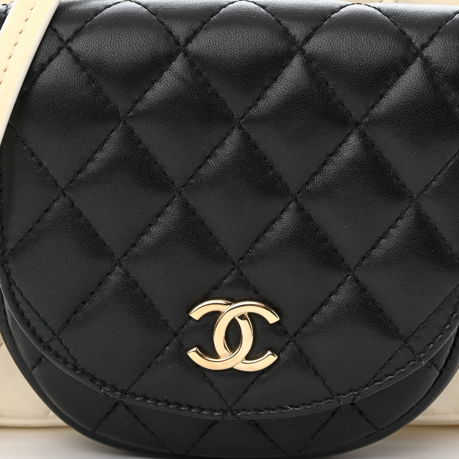 Chanel Lambskin Quilted Side Packs White Black 10 of 16