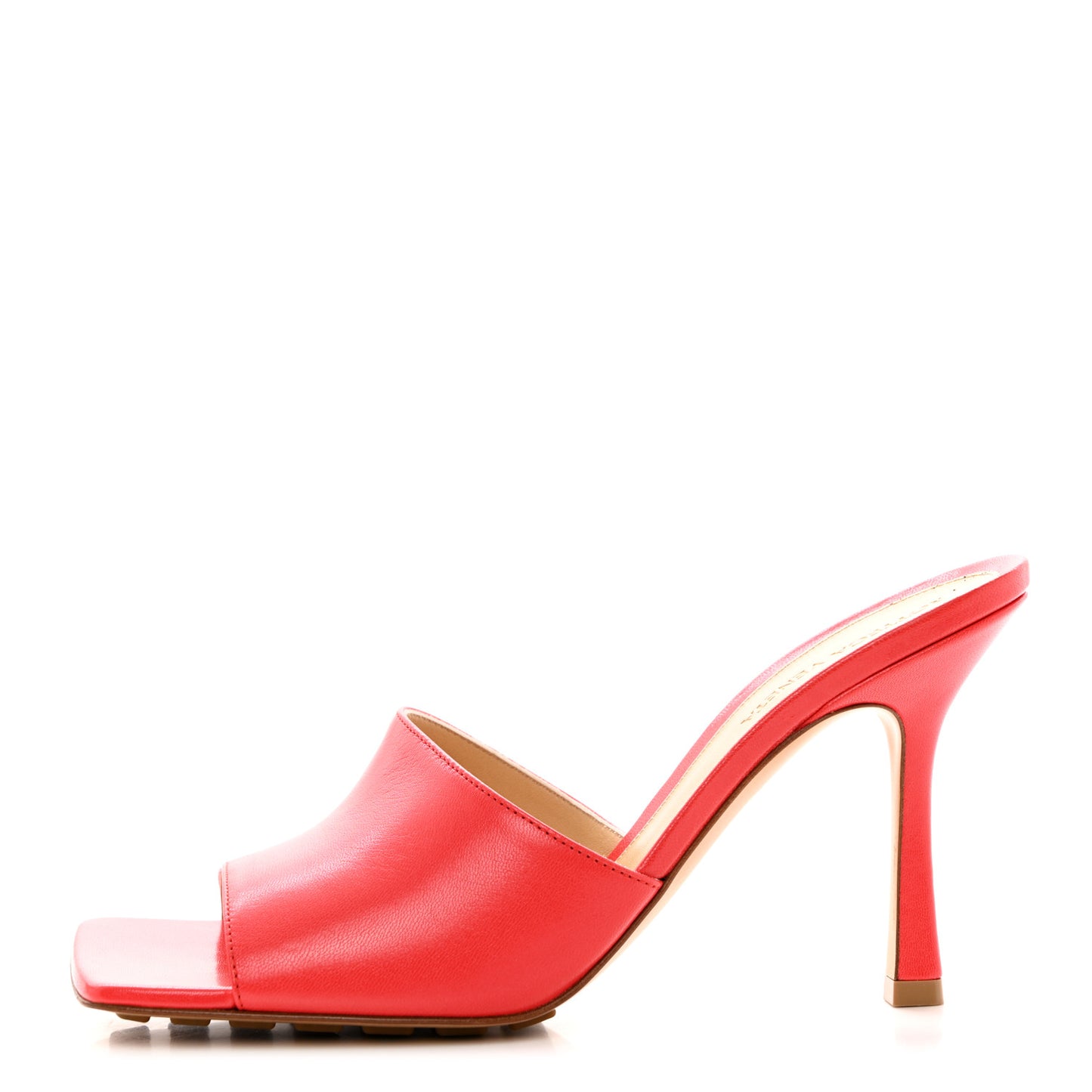 Lambskin Stretch Mule Sandals 39 Bright Red
