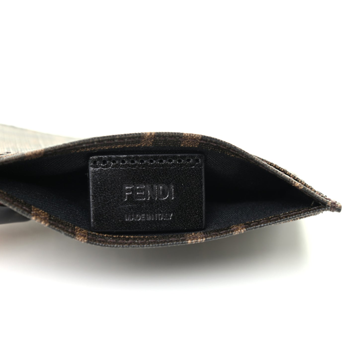 Glazed Fabric FF 1974 Roma Amor Card Holder Tobacco Limone