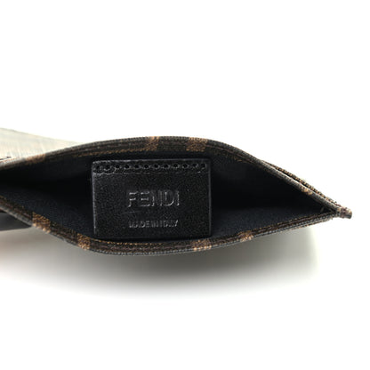 Fendi Glazed Fabric FF 1974 Roma Amor Card Holder Tobacco Limone 6 of 7