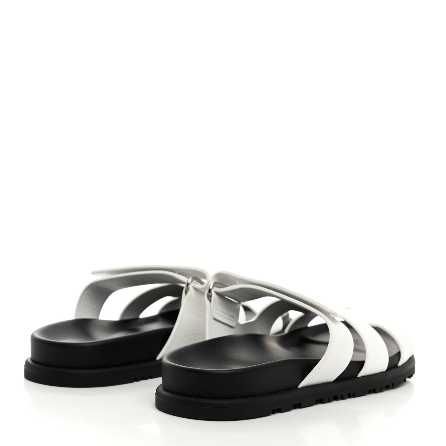 Hermes Calfskin Womens Chypre Sandals 37.5 White 4 of 9