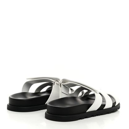 Hermes Calfskin Womens Chypre Sandals 37.5 White 4 of 9