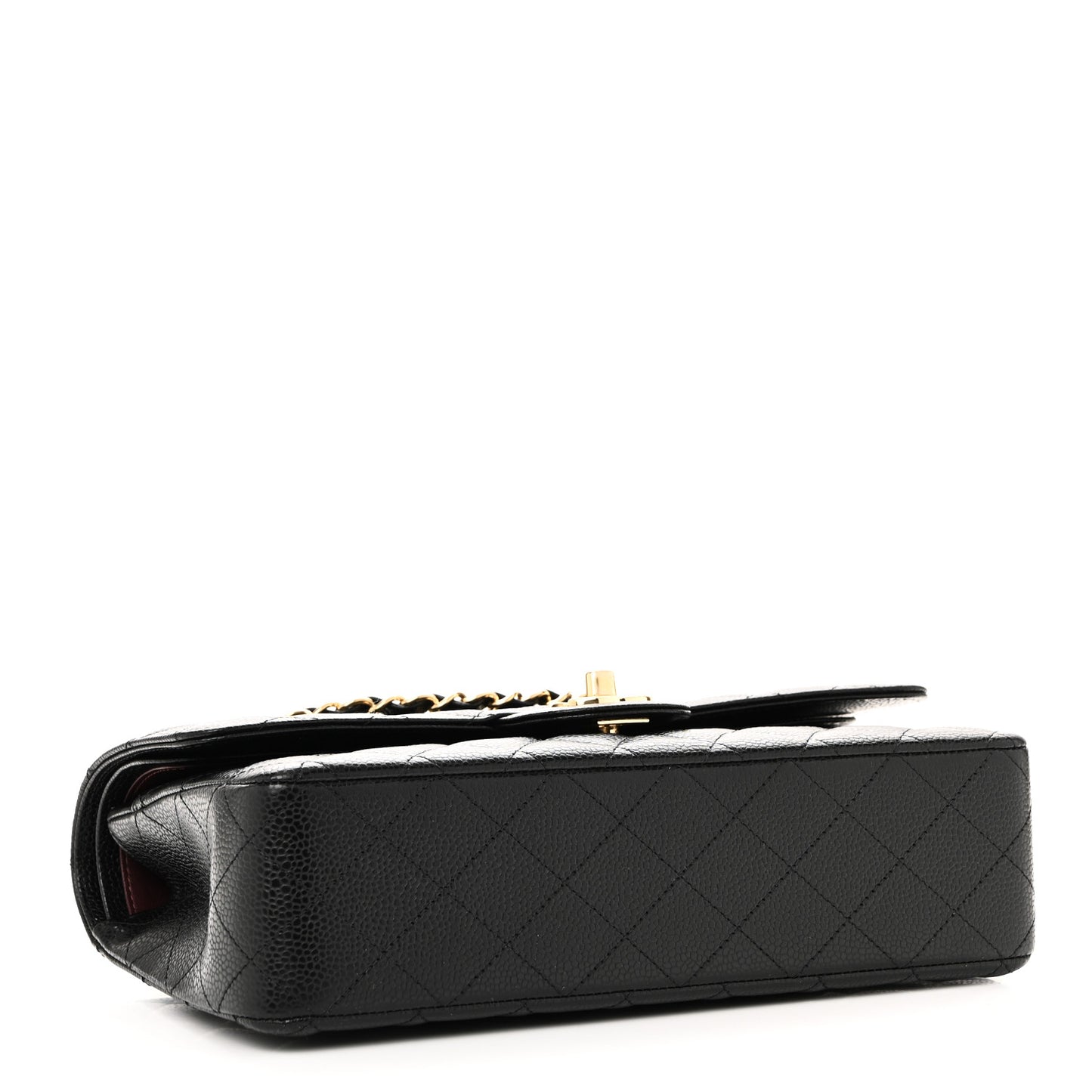 Caviar Quilted Medium Double Flap Black