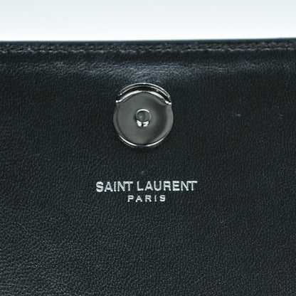 Saint Laurent Python Calfskin Embossed Medium Classic Monogram Kate Satchel Black 7 of 8