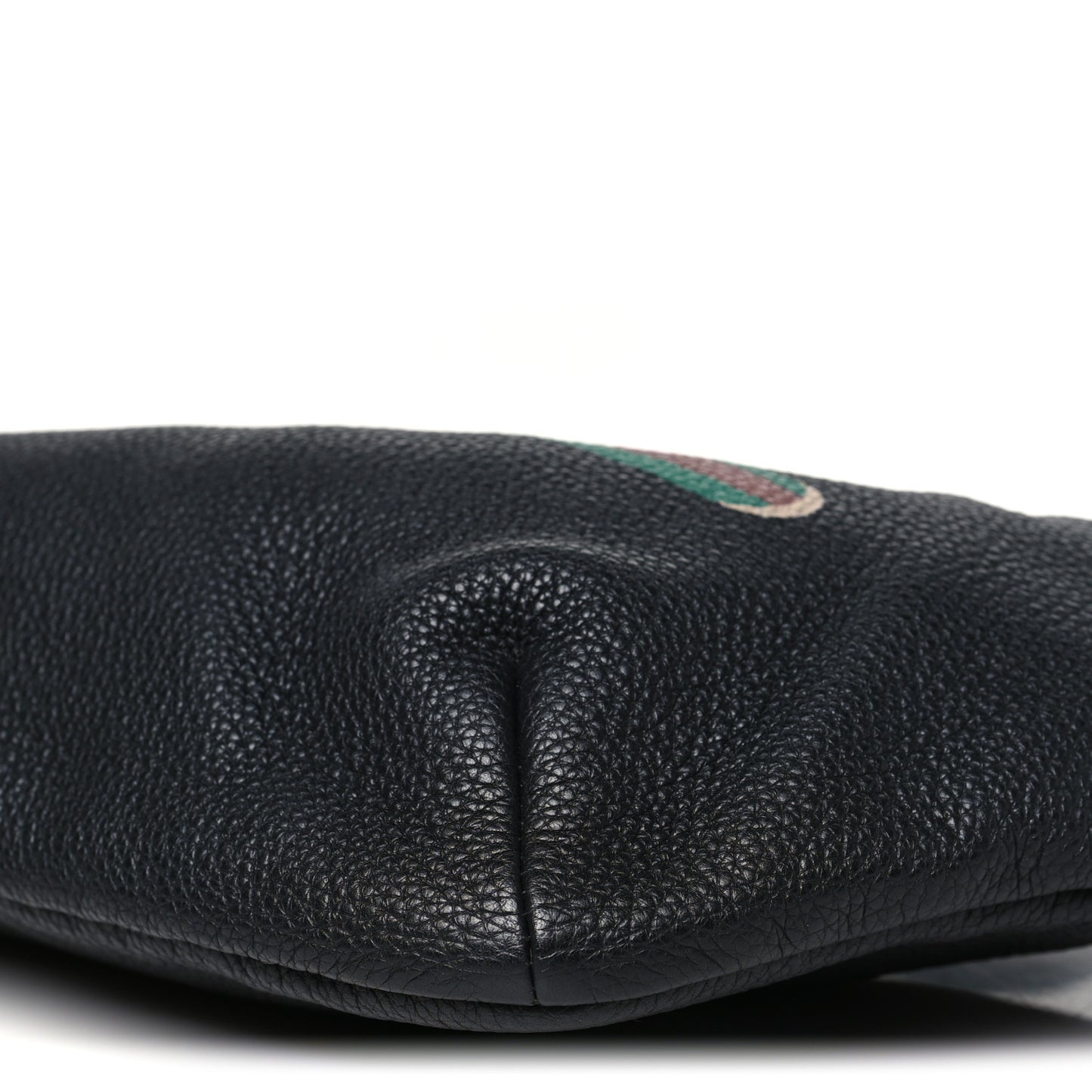Grained Calfskin Logo Belt Bag Black