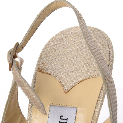 Jimmy Choo Glitter Karung Crystal Flint 100 Slingback Pump 38 Gold 11 of 17