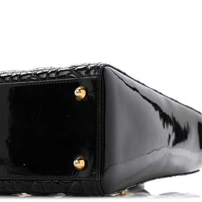 Christian Dior Patent Cannage Large Lady Dior Black 10 of 13