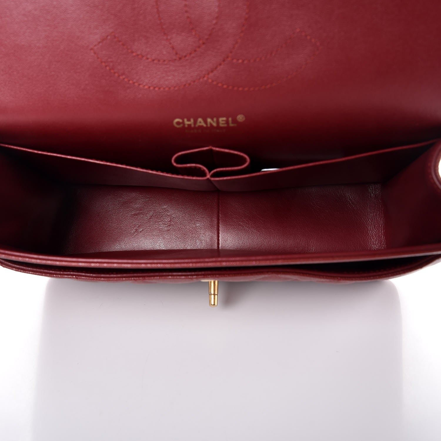 Chanel Iridescent Caviar Quilted Jumbo Double Flap Burgundy 5 of 9
