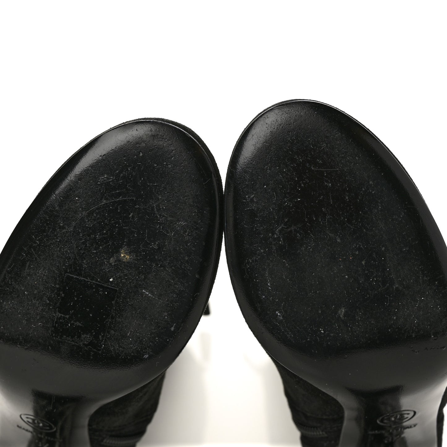 Suede Calfskin High Boots 37 Black