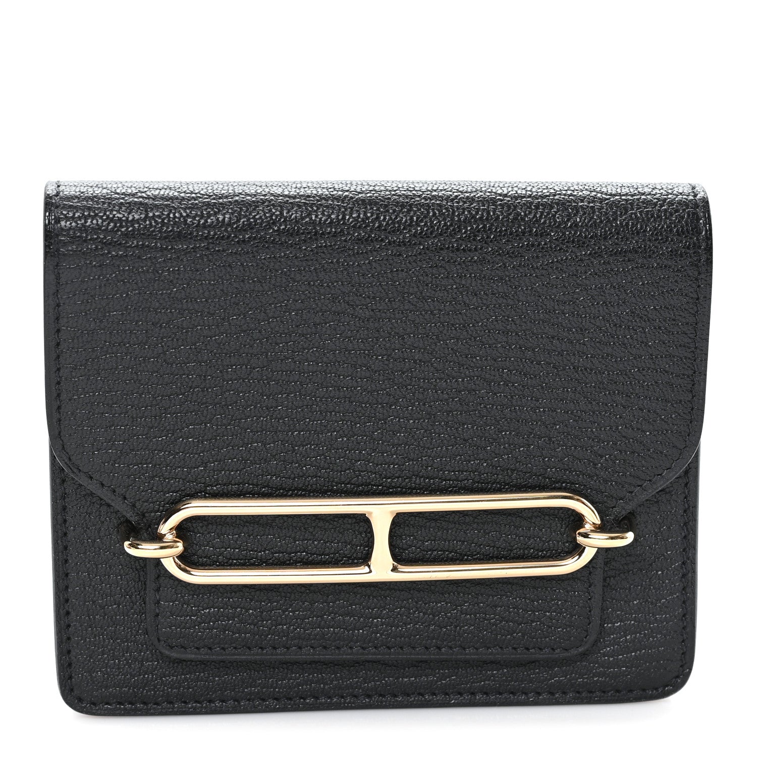 Hermes Chevre Mysore Roulis Slim Wallet Black 1 of 7
