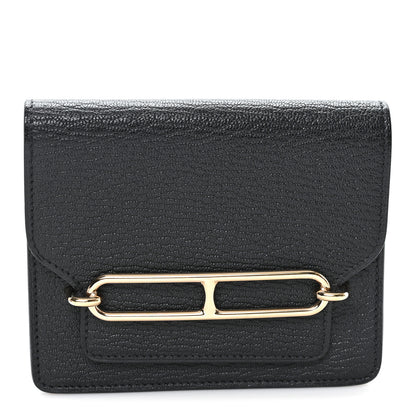 Hermes Chevre Mysore Roulis Slim Wallet Black 1 of 7