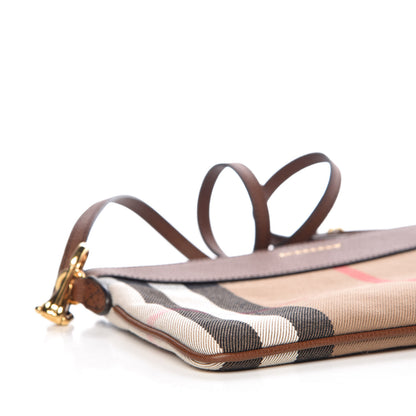 Burberry House Check Derby Peyton Crossbody Clutch Bag Tan 10 of 12