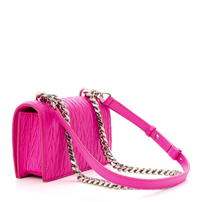 Alexander McQueen Lambskin Pleated Knuckle Shoulder Bag Fuchsia 3 of 10