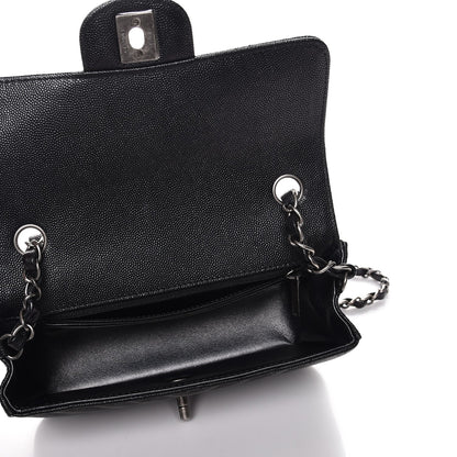 Chanel Metallic Caviar Chevron Quilted Mini Rectangular Flap Black 5 of 8