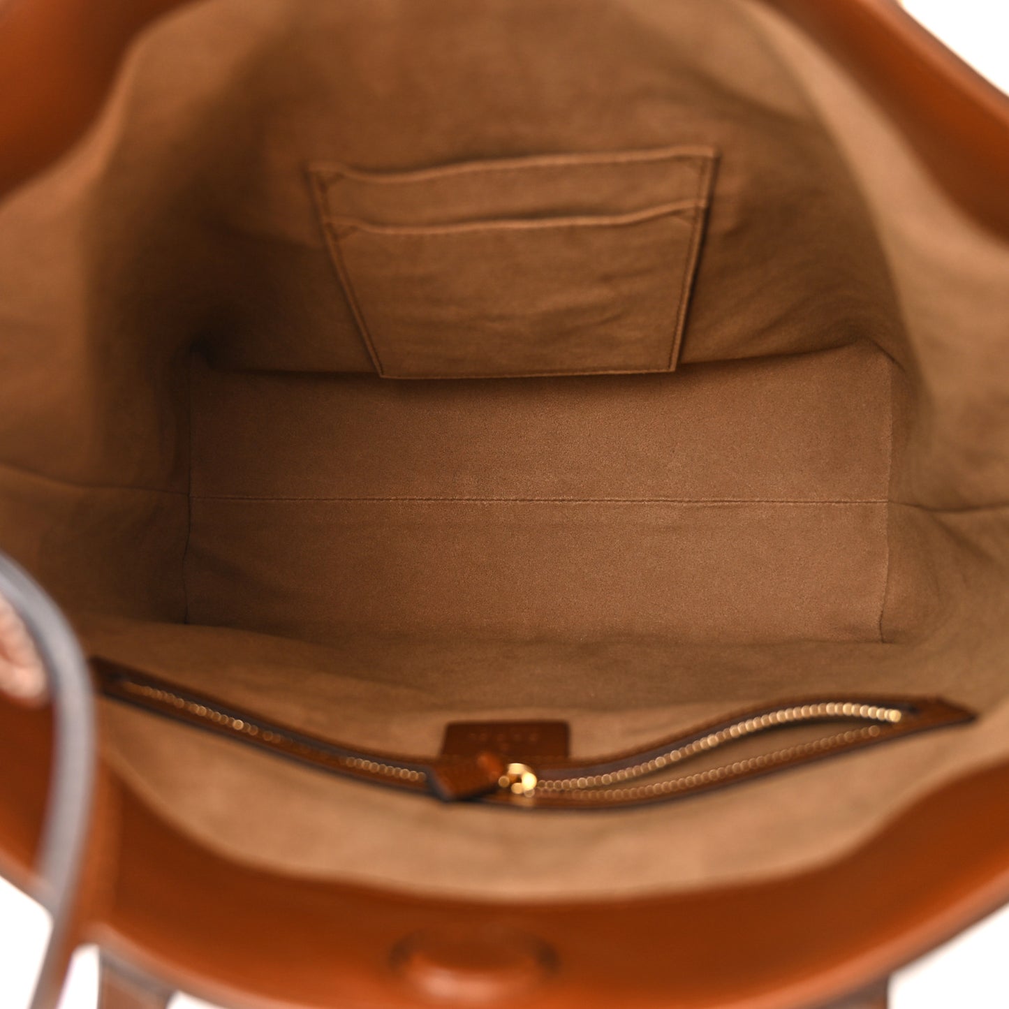 GG Supreme Monogram Linea A Foldover Tote Brown