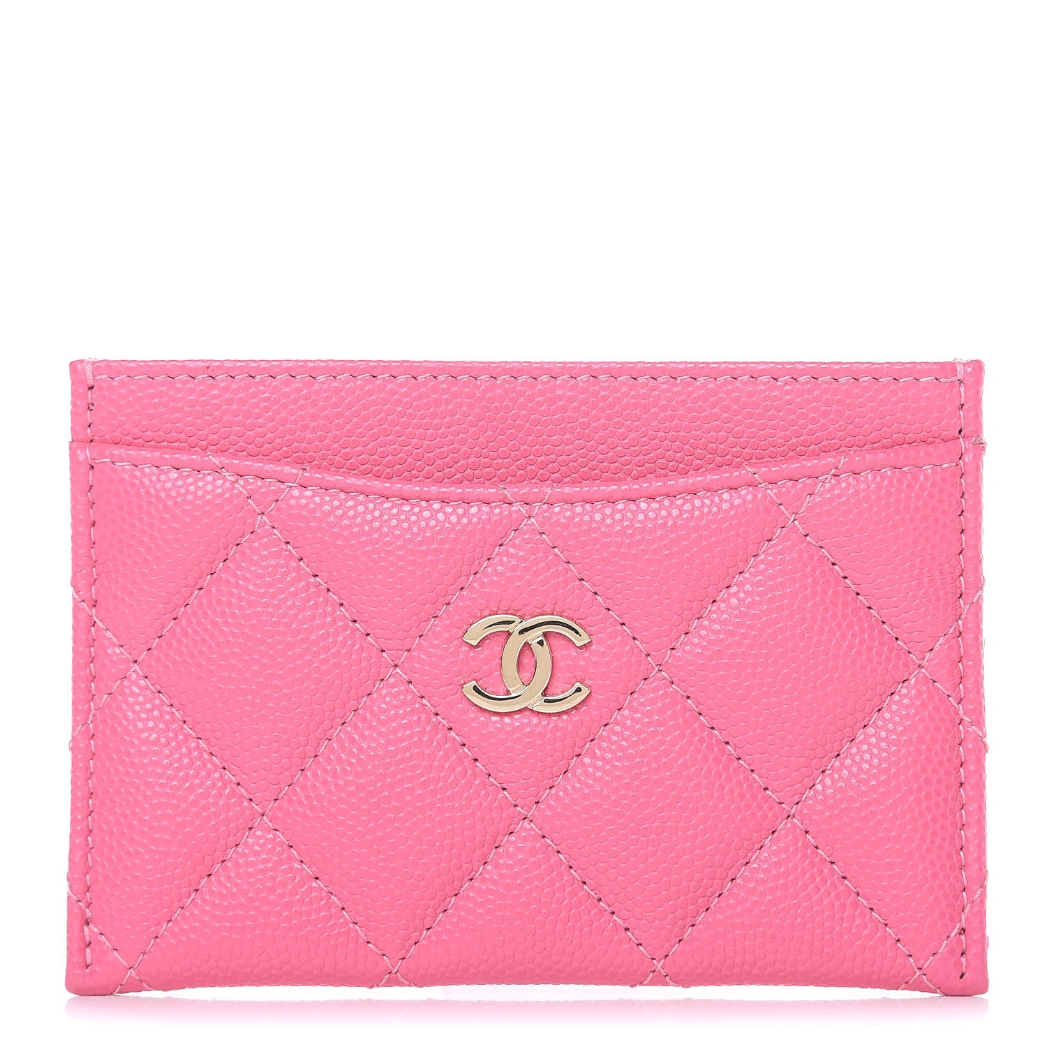 Chanel Caviar Quilted Card Holder Pink 1 of 8