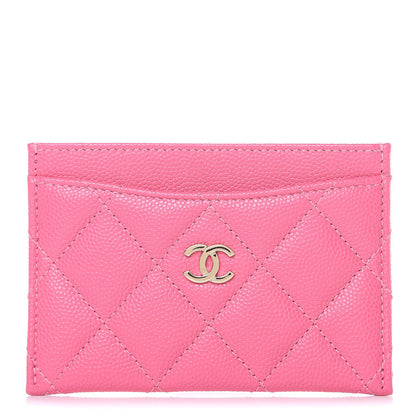 Chanel Caviar Quilted Card Holder Pink 1 of 8