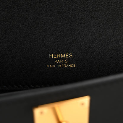 Hermes Swift Kelly Cut Clutch Pochette Black 6 of 7