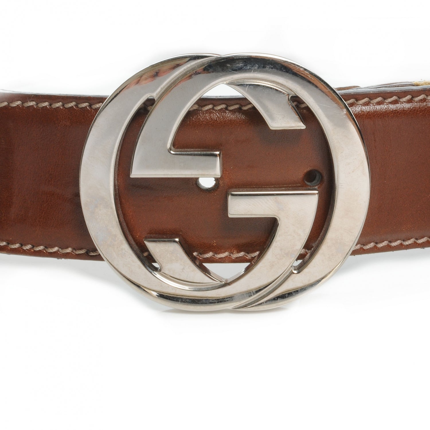 Gucci Leather Web GG Belt Biege 95 38 3 of 4
