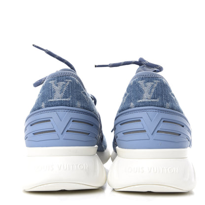 Louis Vuitton Denim Rubber Monogram Fastlane Low Sneakers 5.5 Navy 7 of 10