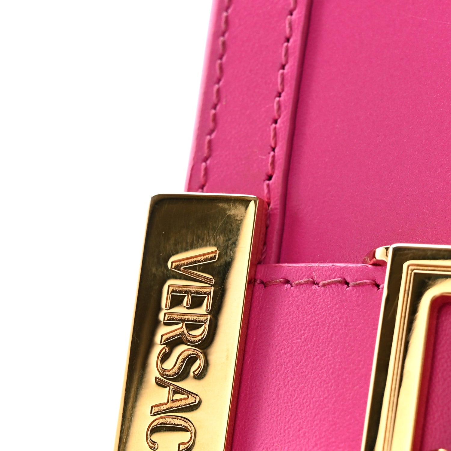 Versace Calfskin Greca Goddess Chain Wallet Pink 15 of 16
