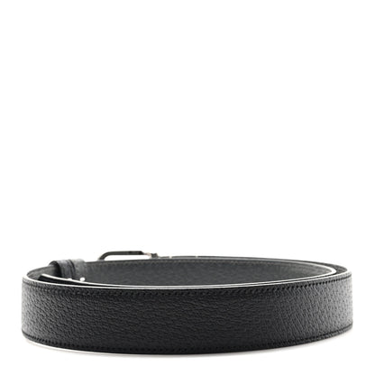 Gucci Textured Dollar Calfskin Squared Interlocking G 30mm Reversible Belt 85 34 Black 2 of 4
